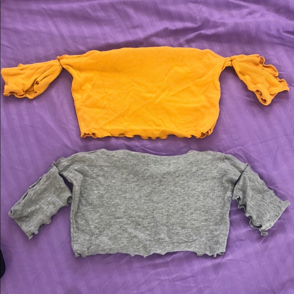 2-for-1 Off The Shoulder Crop Tops